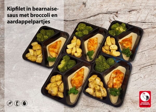 Kipfilet in bearnaisesaus met brocolli en aardappelpartjes