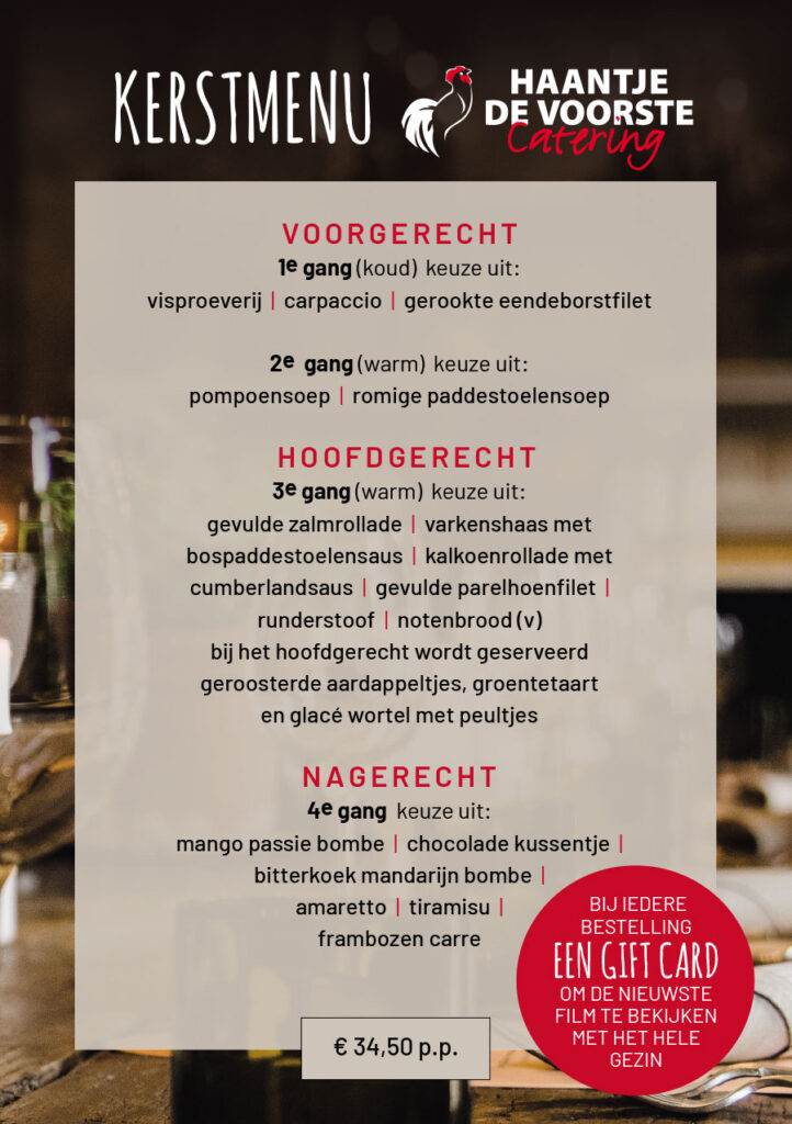 KerstMenu Haantje de Voorste